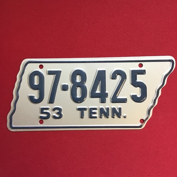 Vintage 1953 License Plate Tennessee State Bicycle Metal - Picture 1 of 9